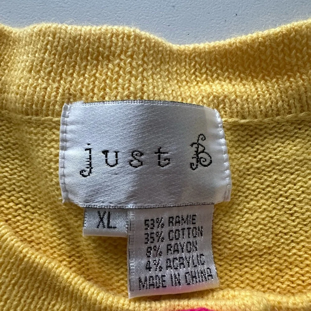 Just Be Yellow Pink Flamingo Button Down Shirt /sweater - Picture 3 of 9